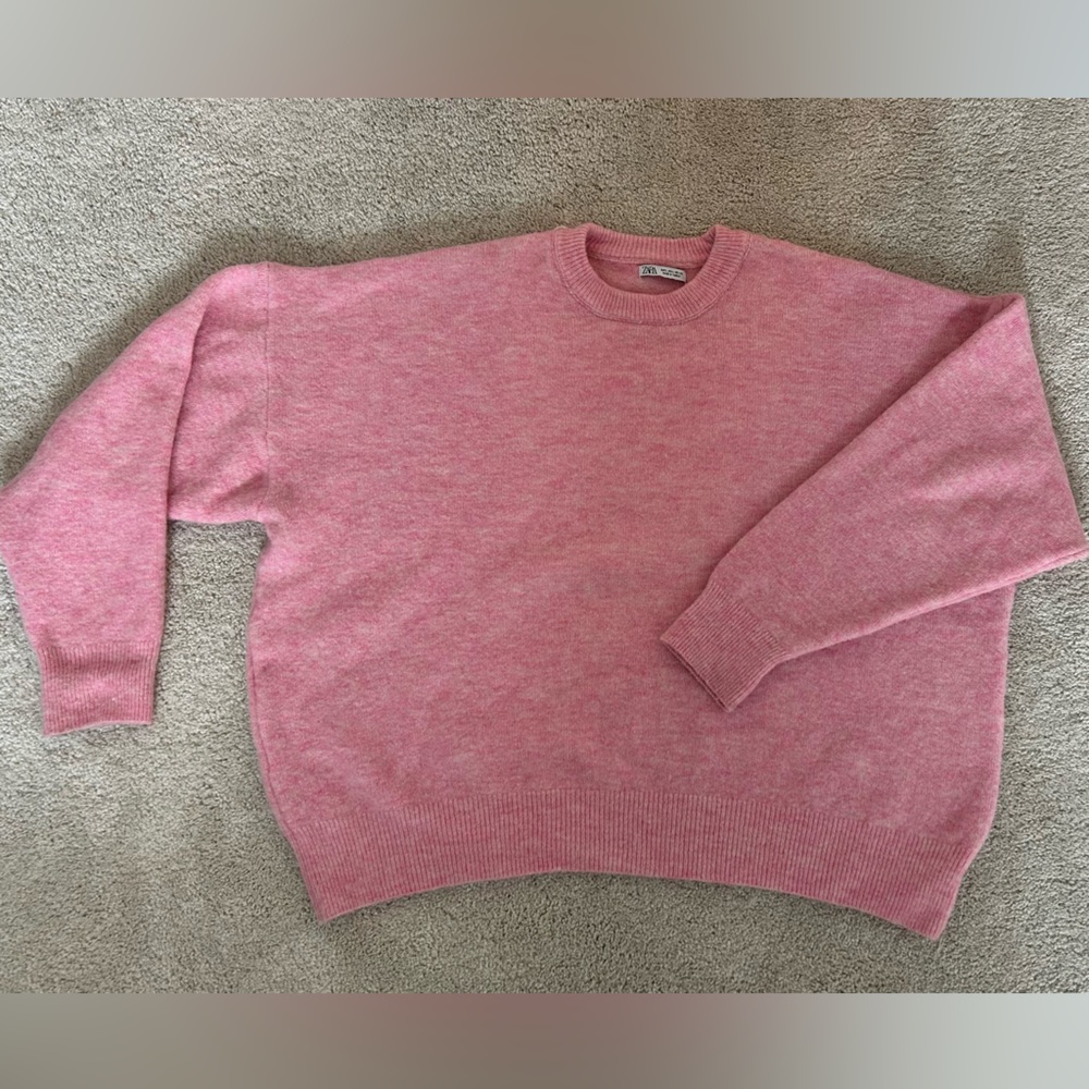 Zara Soft Pink Crewneck Sweater